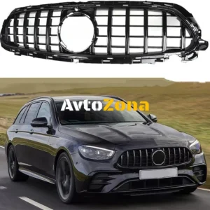 Grilă centrală pentru Mercedes E-Class Facelift W213 S213 C238 A238 Sport Line (2020-Up) GT-R Panamericana design Black
