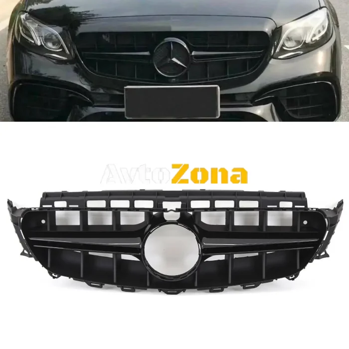 Grilă centrală pentru Mercedes E-Class W213 S213 C238 A238 (2016-2019) Design negru E63