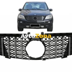 Grilă centrală față pentru Mercedes ML W164 (2005-2008) GT-R Panamericana Design Black Chrome