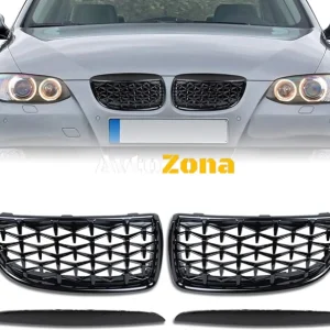 Grilă frontală Diamond pentru BMW E90 (2005-2008) - Culoare negru lucios