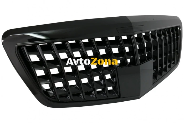 Grilă frontală pentru Mercedes S-Class W221 Facelift (2010-2013) Design vertical Piano Black
