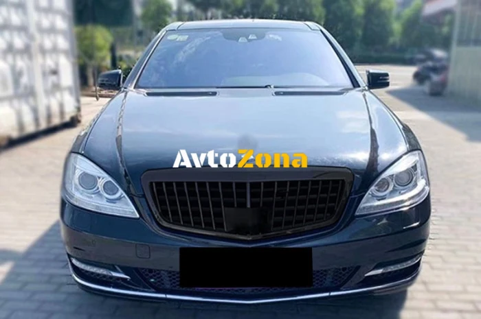 Grilă frontală pentru Mercedes S-Class W221 Facelift (2010-2013) Design vertical Piano Black