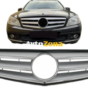 Grila frontală pentru Mercedes C-Class W204 S204 Limousine Station Wagon (2007-2014) Sport Silver