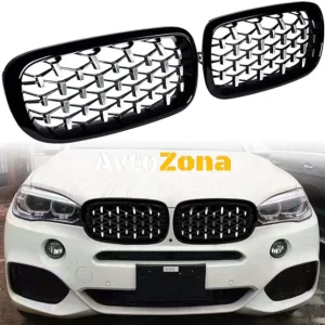 Grile Diamond Chrome Black pentru BMW X6 F16 (2014-2019)