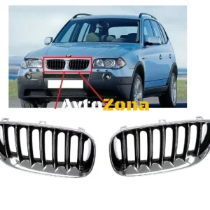 Grile frontale cromate și negre pentru BMW E83 X3 (03-06)