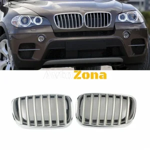 Grile frontale cromate-argintii pentru BMW E71 X6 (2008-2014)