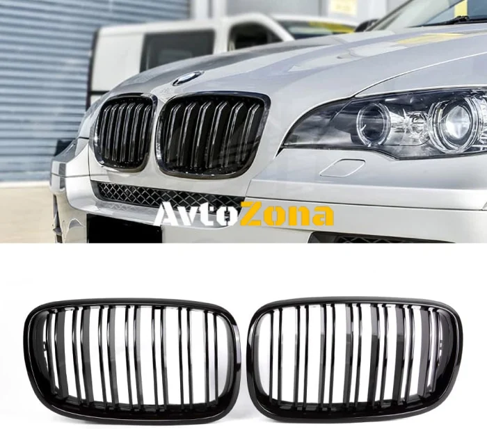 Grile frontale pentru BMW X6 (2008-2014) E71 - Negru lucios/Piano Design