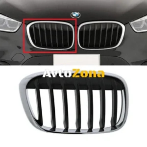 Grile frontale pentru BMW X1 F48 (2015-2018) - Negru lucios și crom