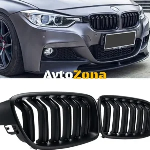 Grile frontale pentru BMW Seria 3 F30 F31 (duble, negru mat)