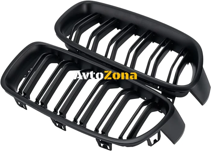 Grile frontale pentru BMW Seria 3 F30 F31 (duble, negru mat)