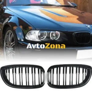 Grile Kidney pentru BMW E46 Facelift (2002-2005) Negru lucios