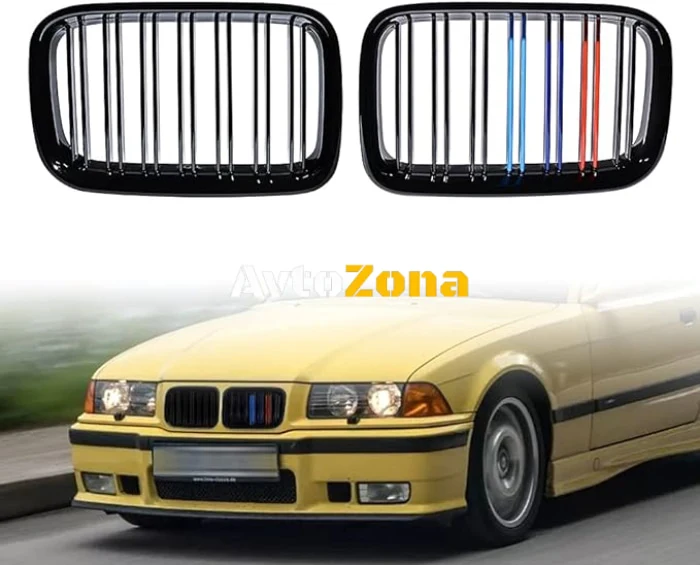 Grile pentru BMW E36 (1991-1996) - nervuri duble cu culori M