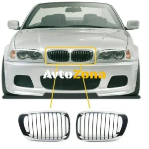 Grile pentru BMW E46 sedan, break (1998-2001) și Compact (2001-2005) - Crom