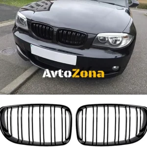 Grile pentru BMW E87 (2007-2011) cu nervuri duble M1 - Negru lucios