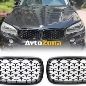Grile pentru BMW X5 F15 (2013-2018)- Negru lucios, stil diamant