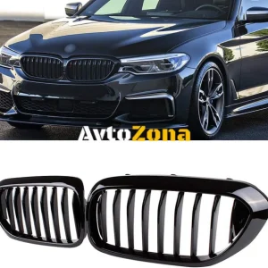 Grile pentru BMW G30 (2018-2021) - negru lucios - cu o singură lamelă M5 Style
