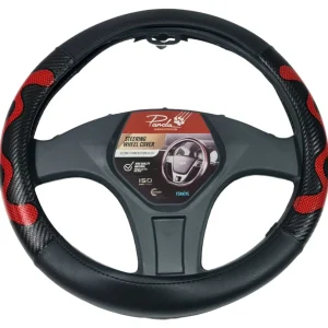 Husă pentru volan Panda - design sportiv cu accente roșii