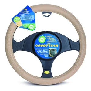Husă universală Goodyear pentru volan - bej cu zonă perforată