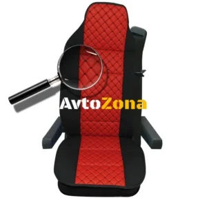 Husă universală pentru scaun de camion - în relief - piele ecologică și material textil - Volvo, DAF, Man, Scania, Mercede...