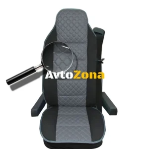 Husă universală pentru scaun de camion - în relief - piele ecologică și material textil - Volvo, DAF, Man, Scania, Mercede...