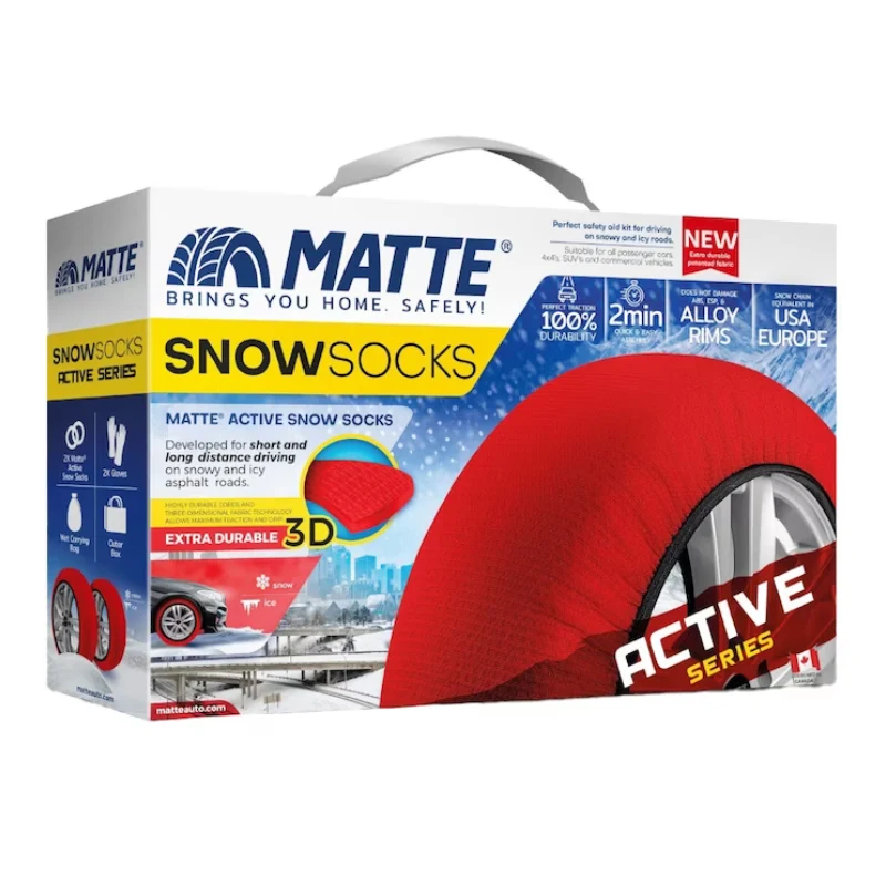 Huse antiderapante zăpadă MATTE ACTIVE mărimea S, textil, omologate EN16662-1, set 2 buc