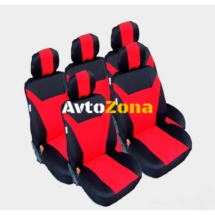 Huse / tapițerie textilă pentru Ford S-MAX, C-MAX, VW Touran, Sharan, Toyota Corolla Verso, roșu