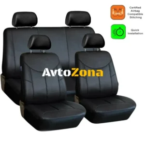 Huse universale pentru scaunele din față și din spate ale unei mașini taxi taxi , tapițerie set complet de piele ecologică...