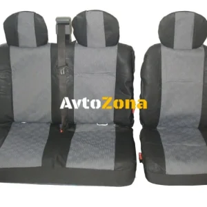 Huse universale/tapete 2-1 pentru scaune față Negru/Gri - Textile/piele