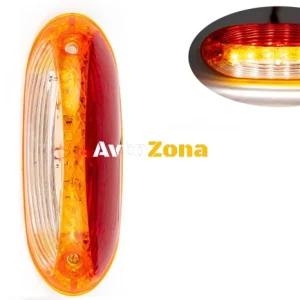 Indicator lateral cu LED, portocaliu, alb, roșu, 125mm x 44mm 24V