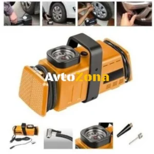 Inflator anvelope 10 Bar 12V și 220V potrivit pentru autoturisme furgonete jeep scutere biciclete etc.