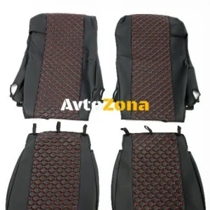 Kit tapițerie piele pentru daf xf 106 euro euro 6, negru/roșu