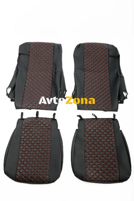 Kit tapițerie piele pentru daf xf 106 euro euro 6, negru/roșu