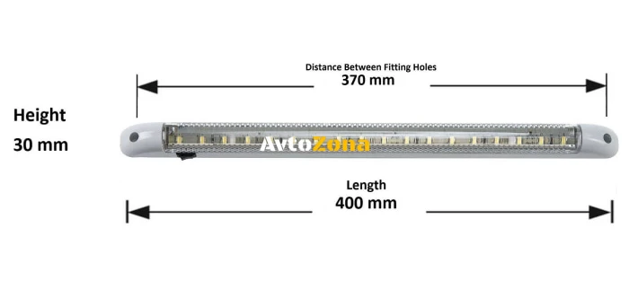 Lampă cu diodă LED, tub, 40cm, lumină albastră, 12V, pentru mașă, camion, casă sau birou
