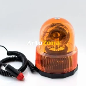 Lampă portocalie rotativă de semnalizare/urgență 12V Baliză cu bază magnetică, 25W