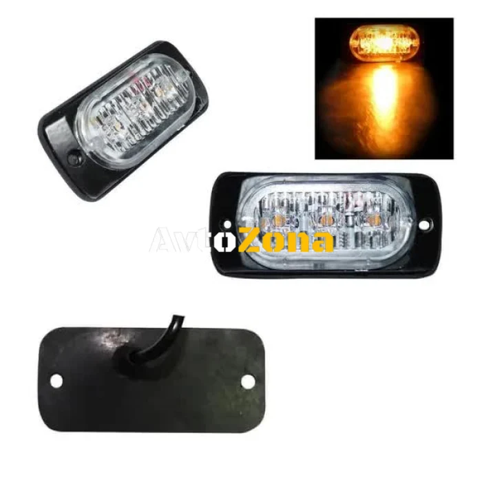 Lampă rutieră de urgență cu 3 LED-uri, lumină blitz galbenă, intermitentă!