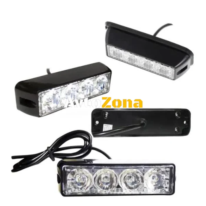 Lampă rutieră de urgență cu 4 LED-uri, lumină blitz galbenă, intermitentă!