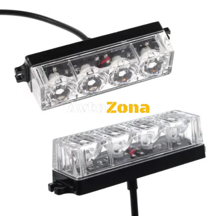 Lampă rutieră de urgență cu 4 LED-uri, lumină blitz galbenă, intermitentă!