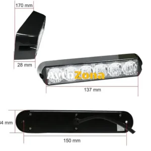 Lampă rutieră de urgență cu 6 LED-uri, lumină blitz galbenă, intermitentă!