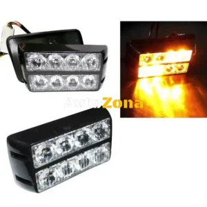 Lampă rutieră de urgență cu 8 LED-uri, lumină blitz galbenă, intermitentă!