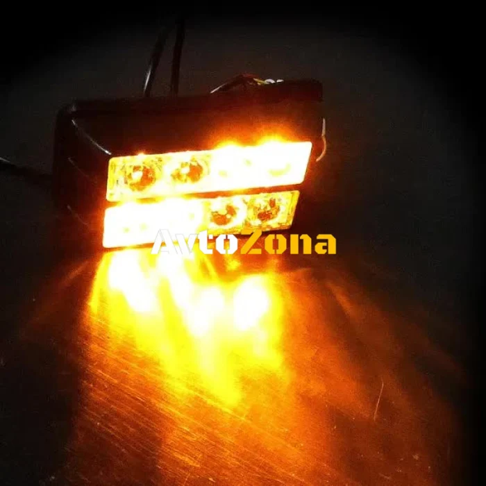 Lampă rutieră de urgență cu 8 LED-uri, lumină blitz galbenă, intermitentă!