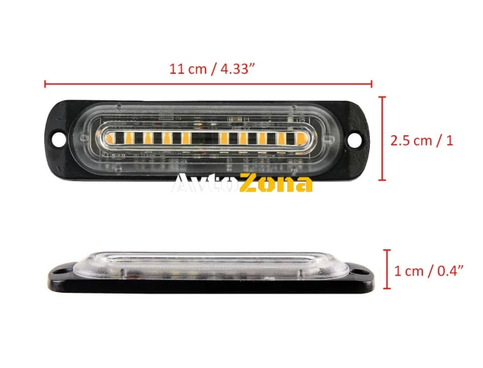 Lampă rutieră de urgență cu 10 LED-uri, lumină intermitentă Blitz galbenă 12V