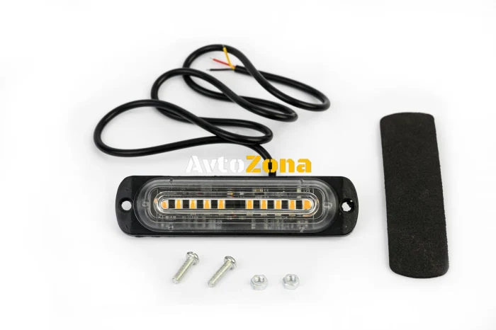 Lampă rutieră de urgență cu 10 LED-uri, lumină intermitentă Blitz galbenă 12V