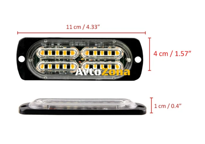 Lampă de urgență cu 20 de LED-uri, lumină intermitentă Blitz galbenă 12V 24V