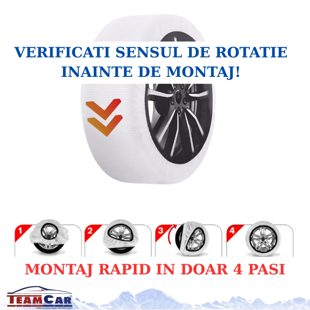 Lanturi Auto Textile Tip Sosete Antiderapante pentru Zapada - Marimea S-Small