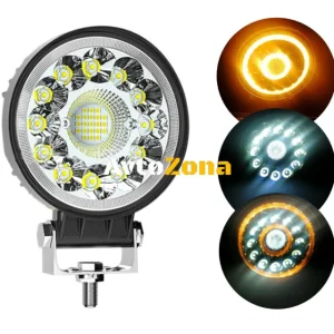 LED halogen plafon exterior interior, lumină albă și galbenă, 40W, 4000lm, 12V - 24V, pentru camioane, tractoare, utilaje...