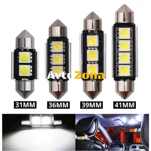 LED Led Diodni Krushki, 2/3/4 SMD 5050 , 31mm, 36mm, 39mm, 41mm, 12V, Biala Svetlina, Canbus, Error Free, Bez Sinski