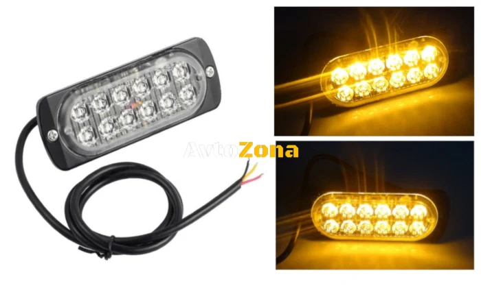 12 LED LED lampă de urgență pentru drum, lumină blitz galbenă, intermitentă!