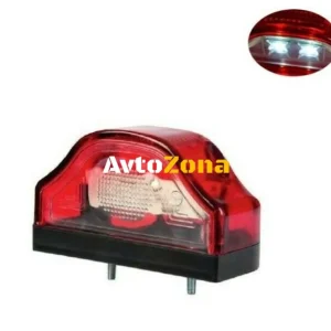 LED LED Plafonieră pentru plăcuț de înmatriculare, 12V - 24V, pentru remorcă, autobuz, rulotă, platformă, roșu