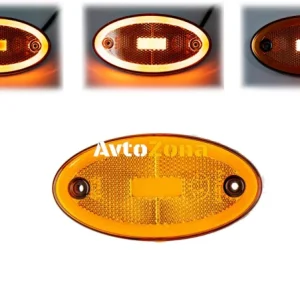 Lumină LED, 116mm x 60mm, portocaliu, galben, efect neon, trei funcții, 12V-24V