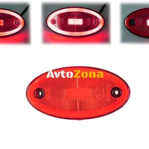 Lumină LED, 116mm x 60mm, roșu, efect neon, trei funcții, 12V-24V